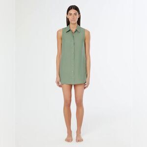 Onia Air Linen Sleeveless Shirtdress